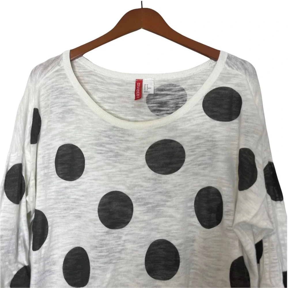 H&M Big Polka Dot Cotton Long Sweater